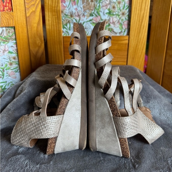 COBB HILL Gladiator Wedge Sandals Strappy Zip Up Western Boho Sz 8.5 - Picture 5 of 12